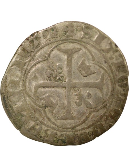Charles VII A la Couronne 1 blanc Billon 1436-1447 G Poitiers