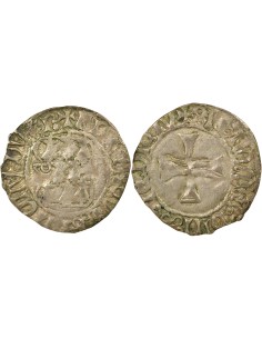 Duché de Bretagne François II de Bretagne A la Targe 1 blanc Billon 1458-1488 T Nantes