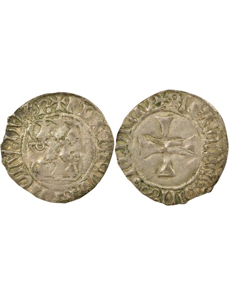 Duché de Bretagne François II de Bretagne A la Targe 1 blanc Billon 1458-1488 T Nantes