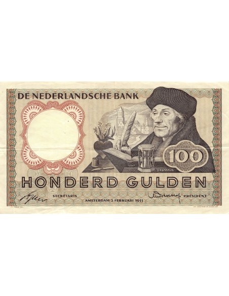 Pays-Bas Erasmus 100 gulden 1953