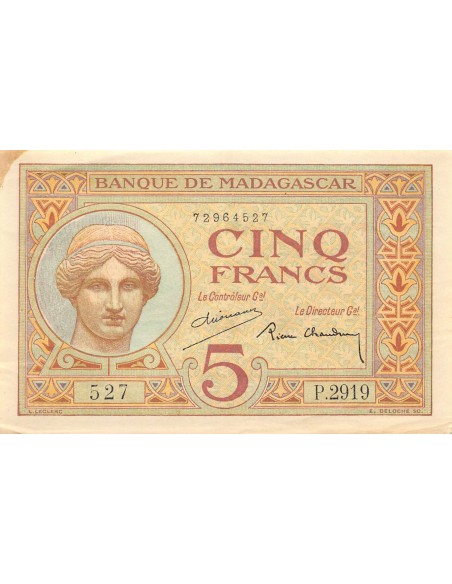 Madagascar 5 francs 1937-1947