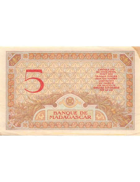Madagascar 5 francs 1937-1947