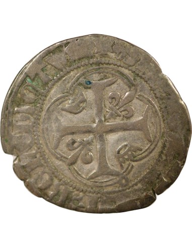 Charles VIII A la Couronne 1 blanc Billon 1488-1498 H La Rochelle