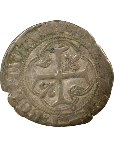 Charles VIII A la Couronne 1 blanc Billon 1488-1498 H La Rochelle