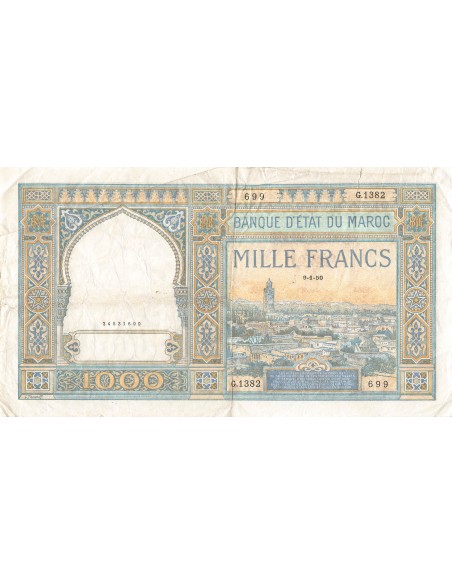 Maroc 1000 francs 1950
