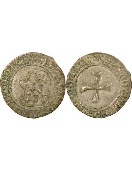 Duché de Bretagne François II de Bretagne A la Targe 1 blanc Billon 1458-1488 T Nantes