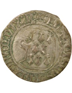 Duché de Bretagne François II de Bretagne A la Targe 1 blanc Billon 1458-1488 T Nantes 2