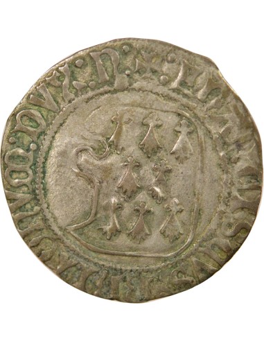 Duché de Bretagne François II de Bretagne A la Targe 1 blanc Billon 1458-1488 T Nantes