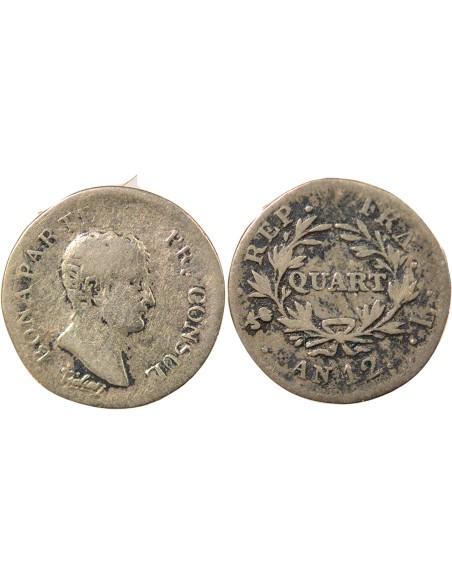 Louis-Philippe Ier 1/4 franc Argent An 12 L Bayonne