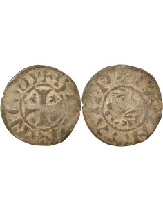 Duché de Bretagne Étienne I de Penthièvre Au nom d'Etienne I 1 denier Billon 1138-1184 Guingamp