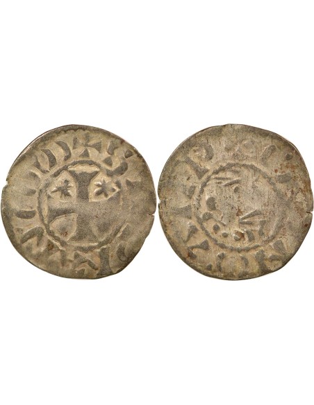Duché de Bretagne Étienne I de Penthièvre Au nom d'Etienne I 1 denier Billon 1138-1184 Guingamp