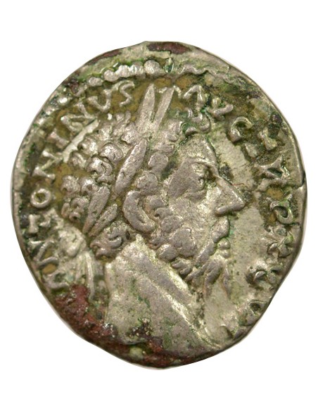 Rome Empire Marc Aurèle Mars debout 1 denier Argent 172 R Rome