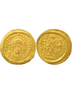 Byzance Justinien Ier Buste de Face 1 solidus Or 545-565 Constantinople