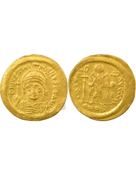 Byzance Justinien Ier Buste de Face 1 solidus Or 545-565 Constantinople