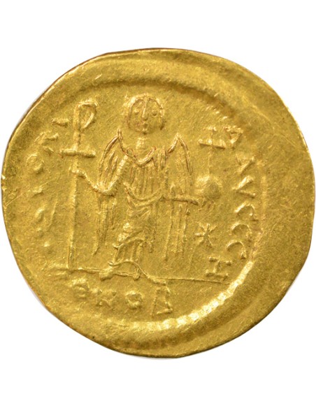 Byzance Justinien Ier Buste de Face 1 solidus Or 545-565 Constantinople