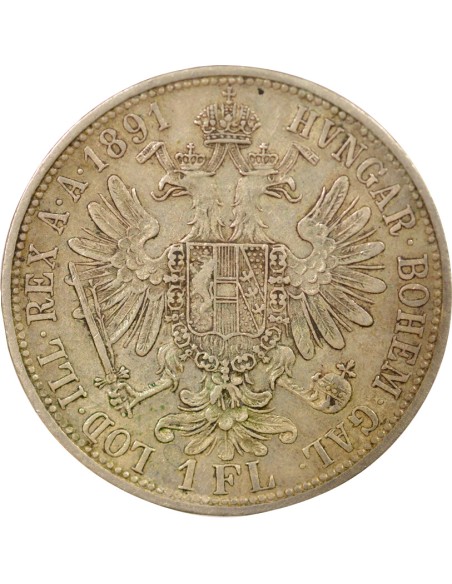 Roi de Hongrie 1 florin Argent 1891 A Vienne
