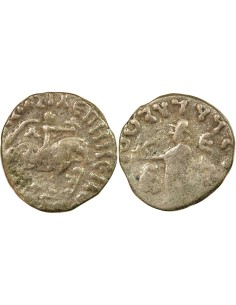 Royaume Indo-Scythe Azès II 1 tetradrachme Billon 35 BC- 5 Taxila