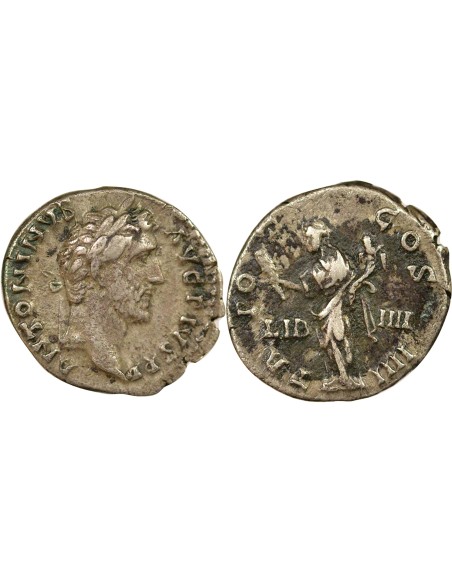 Rome Empire Antonin le Pieux Liberalitas debout 1 denier Argent 145 R Rome