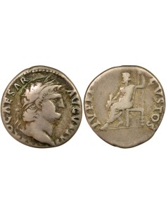 Rome Empire Néron Jupiter Assis 1 denier Argent 66-67 R Rome