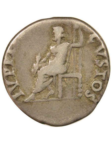 Rome Empire Néron Jupiter Assis 1 denier Argent 66-67 R Rome