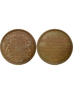 Maximilien I de Bavière Monnaie de Visite 1 jeton Bronze 1810 A Paris