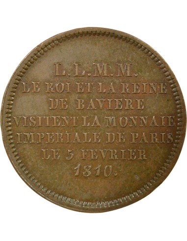 Maximilien I de Bavière Monnaie de Visite 1 jeton Bronze 1810 A Paris