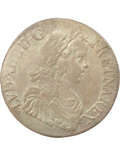 Louis XIV A la Mèche Longue 1 ecu Argent 1648 K Bordeaux 2