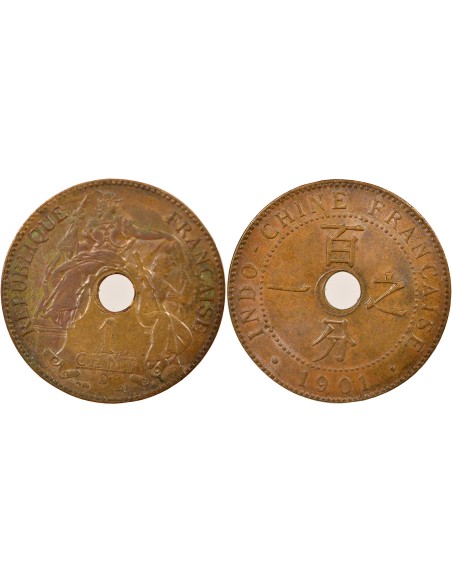 Indo-Chine Fr. 1 centime Bronze 1901 A - Paris