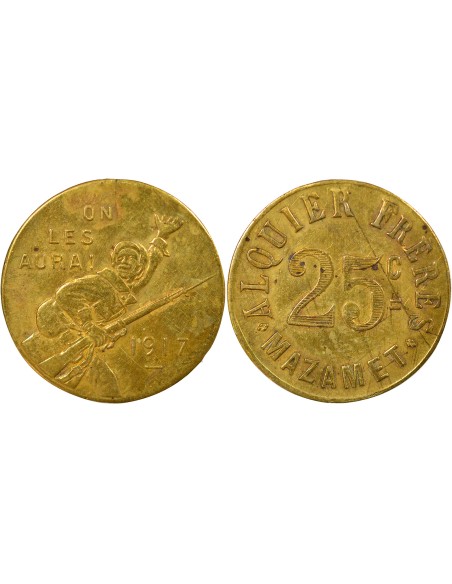 Alquier Frères 25 centimes Laiton 1917