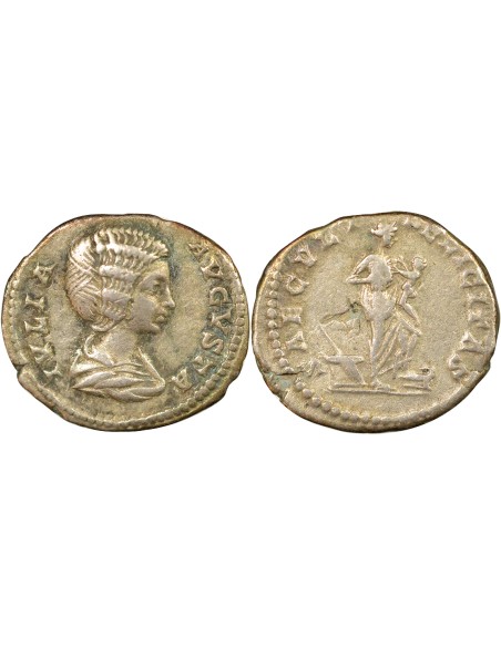 Rome Empire Julia Domna Isis allaitant Horus 1 denier Argent 201 R Rome