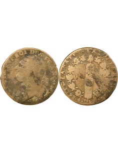 Louis XVI Au Faisceau 12 deniers Cuivre 1792 T Nantes