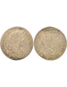 Louis XIV A la Mèche Longue 1/12 ecu Argent 1659 & Aix-en-Provence