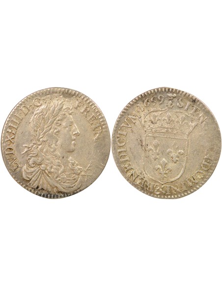 Louis XIV A la Mèche Longue 1/12 ecu Argent 1659 & Aix-en-Provence