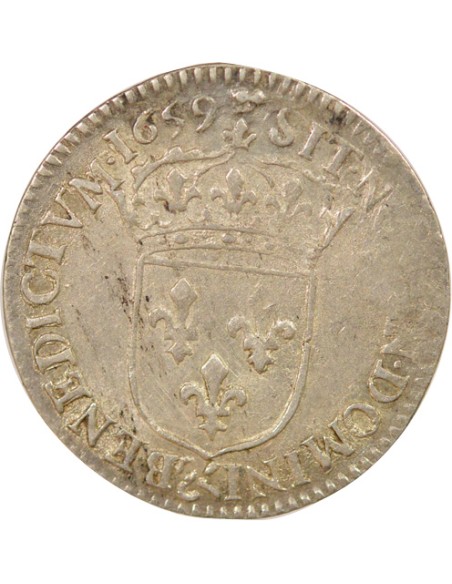 Louis XIV A la Mèche Longue 1/12 ecu Argent 1659 & Aix-en-Provence