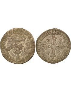 Henri II Aux Croissants 1 douzain Billon 1557/6 M Toulouse