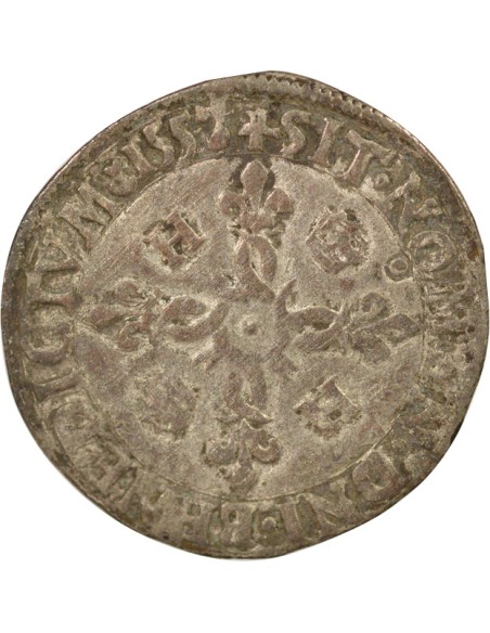 Henri II Aux Croissants 1 douzain Billon 1557/6 M Toulouse