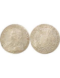 Louis XV Au Buste Habillé 1 ecu Argent 1738 & Aix-en-Provence