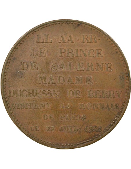 Charles X Monnaie de Visite 1 jeton Bronze 1825 A Paris