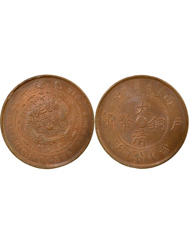 Chine Guangxu 20 cash Cuivre An 43 (1906) Baoding