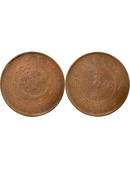 Chine Guangxu 20 cash Cuivre An 43 (1906) Baoding