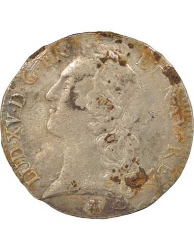 Louis XV au Bandeau 1 ecu Argent 1759 9 Rennes