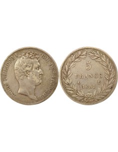Louis-Philippe Ier Tr. en Creux 5 francs Argent 1831 A - Paris