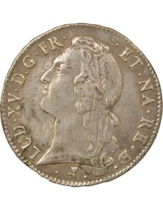 Louis XV Au Bandeau 1 ecu Argent 1767 Pau (Vache) 2