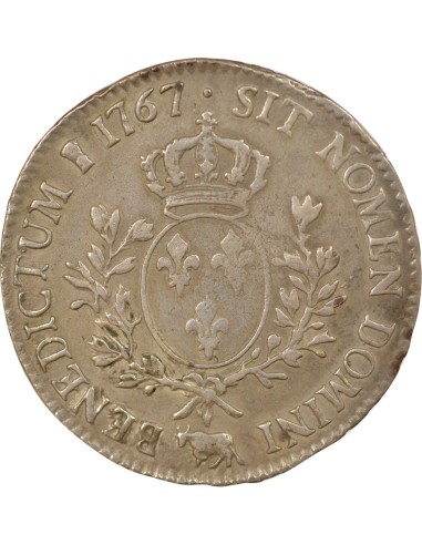 Louis XV Au Bandeau 1 ecu Argent 1767 Pau (Vache)