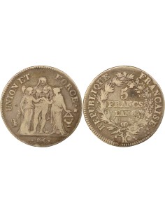 5 francs Argent An 6/5/4 K Bordeaux