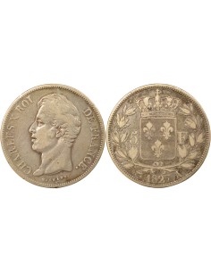 Charles X 2e Type 5 francs Argent 1827 A - Paris