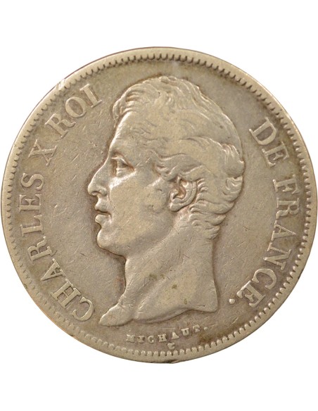 Charles X 2e Type 5 francs Argent 1827 A - Paris
