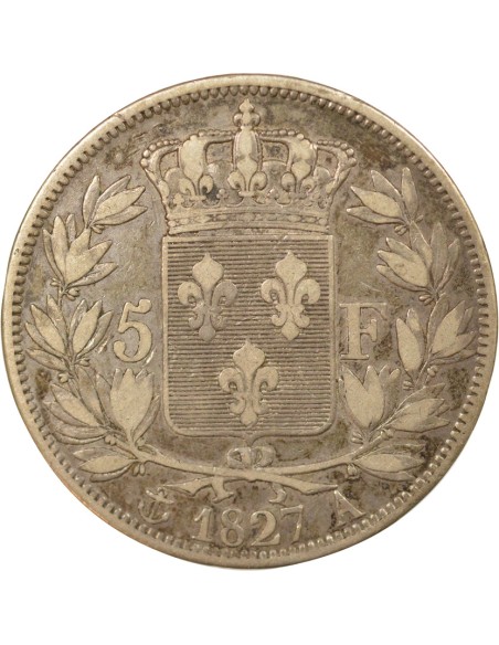 Charles X 2e Type 5 francs Argent 1827 A - Paris