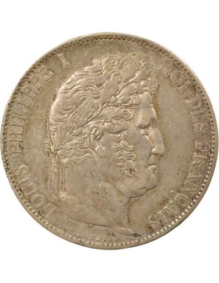 Louis-Philippe Ier Tr. en Relief 5 francs Argent 1845 W Lille