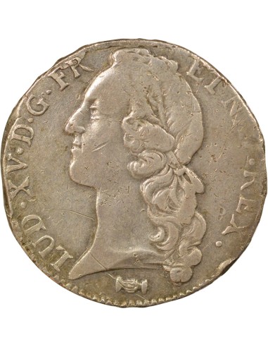 Louis XV Au Bandeau 1 ecu Argent 1766 K Bordeaux